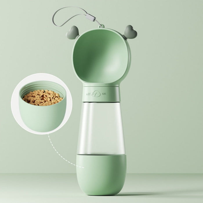 Portable Dog Water Bottle with Food Container