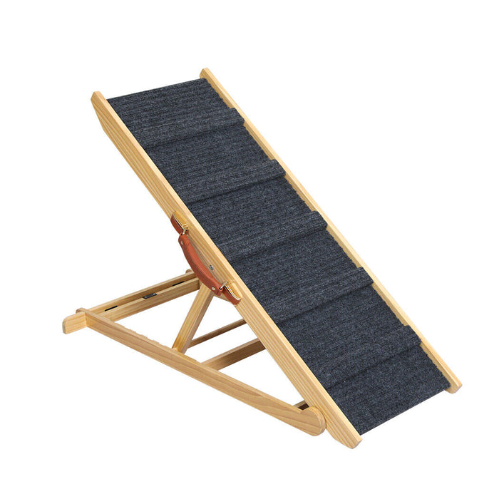 Wood Adjustable Height Pet Ramp Stair
