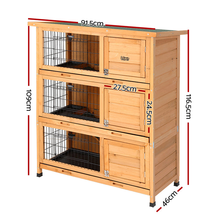 Pet Rabbit Hutch Wooden Cage ( 91.5cm x 46cm x 116.5cm )