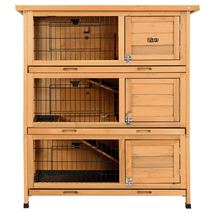 Pet Rabbit Hutch Wooden Cage ( 91.5cm x 46cm x 116.5cm )