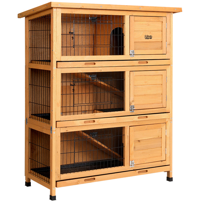 Pet Rabbit Hutch Wooden Cage ( 91.5cm x 46cm x 116.5cm )