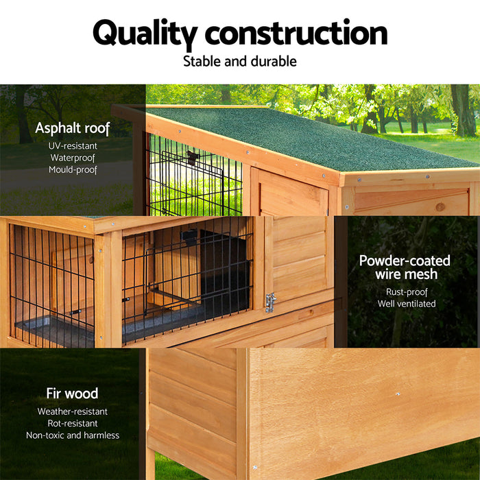 Pet Rabbit Hutch Wooden Cage ( 91.5cm x 46cm x 116.5cm )