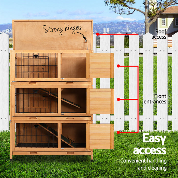 Pet Rabbit Hutch Wooden Cage ( 91.5cm x 46cm x 116.5cm )