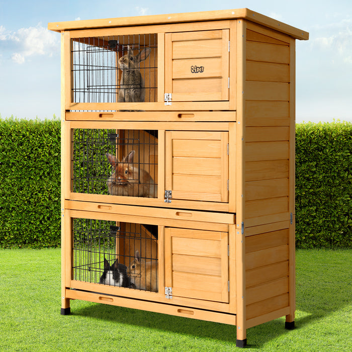 Pet Rabbit Hutch Wooden Cage ( 91.5cm x 46cm x 116.5cm )