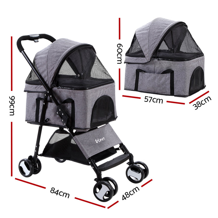 Grey i.Pet Pet Stroller