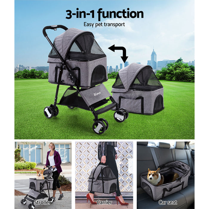 Grey i.Pet Pet Stroller