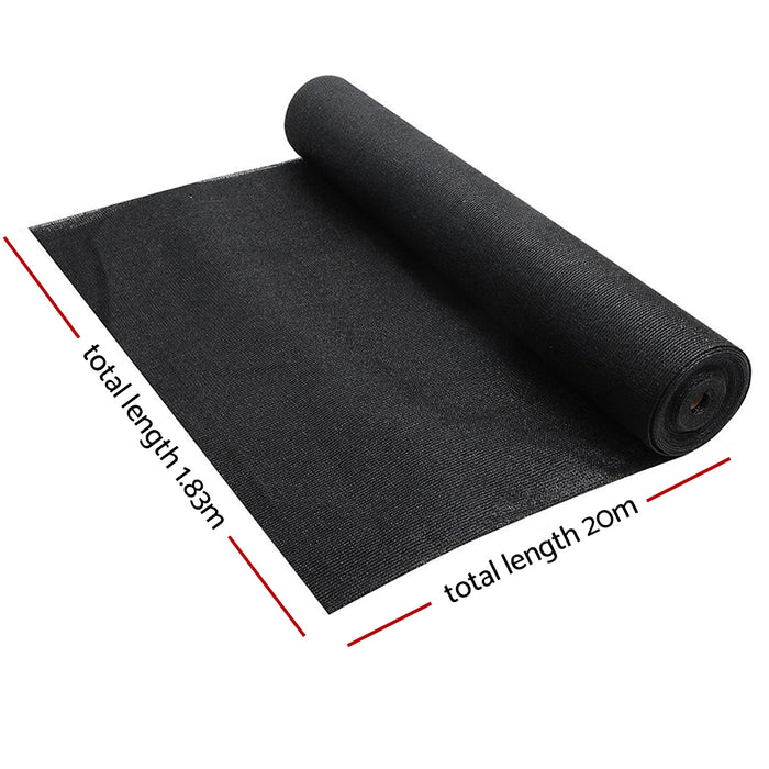 Instahut 50% Sun Shade Cloth Shadecloth Sail Roll Mesh 1.83x20m 100gsm Black