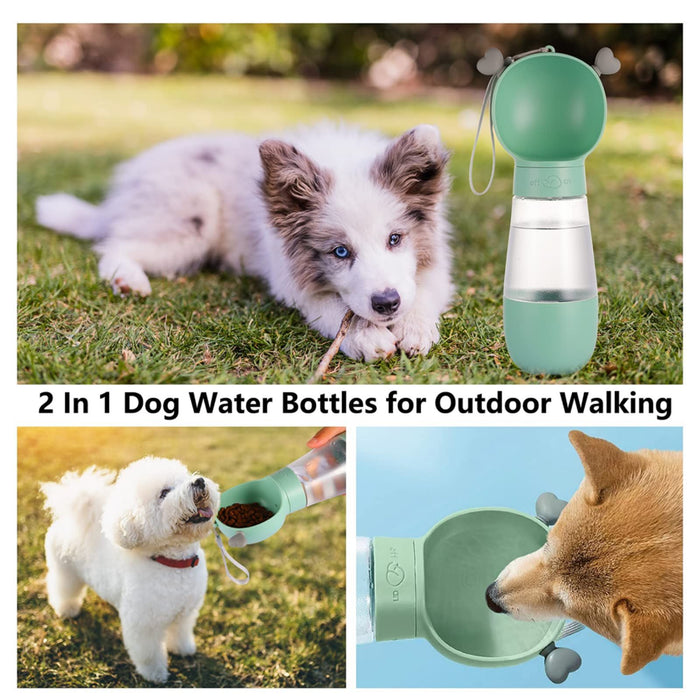 Portable Dog Water Bottle with Food Container