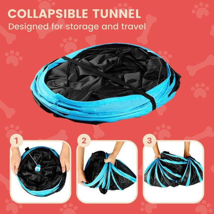 Floofi 4 Holes Cat Tunnel (Red)